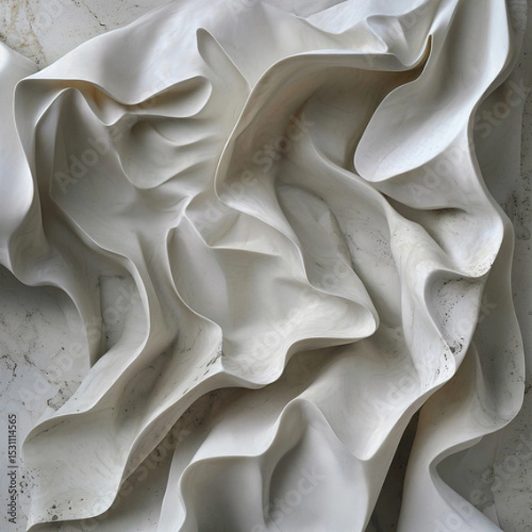 Obraz Abstract Drapery: The image showcases a stunningly sculpted form, featuring folds and curves that evoke a sense of movement and artistic flair.