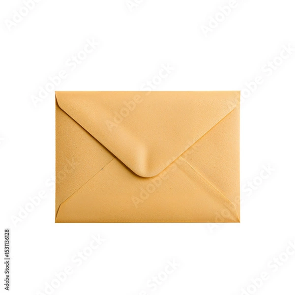 Obraz Mustard yellow envelope, textured, mail packaging, isolated on a transparent background
