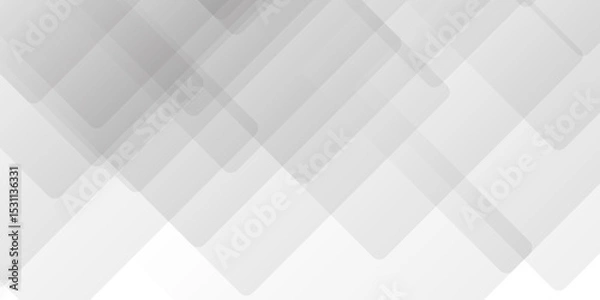 Fototapeta Abstract minimal geometric white and gray light background design. white transparent material in triangle diamond and squares shapes in random geometric pattern.	