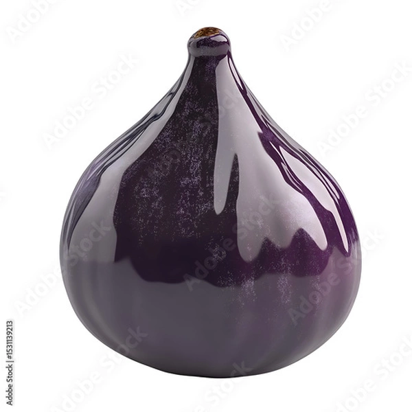 Fototapeta Isolated purple fig fruit close up shot against a plain background view on transparent background