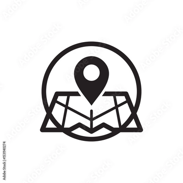 Fototapeta Pin Location on Map
