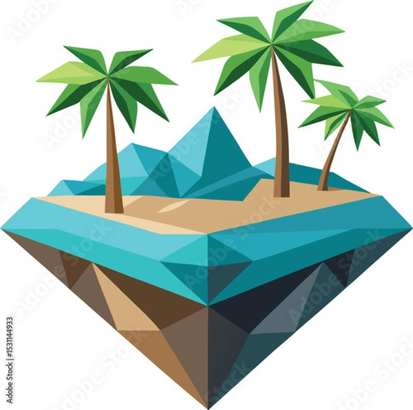 Obraz Geometric island with palm trees