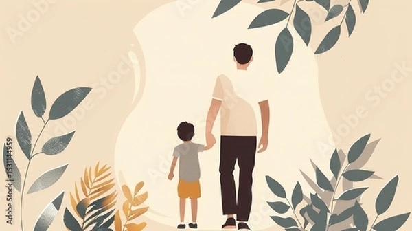 Obraz Simple Elegant Father's Day Poster Template: Minimalist Design Elements for Heartwarming Greeting Graphics