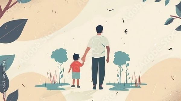 Obraz Simple Elegant Father's Day Poster Template: Minimalist Design Elements for Heartwarming Greeting Graphics