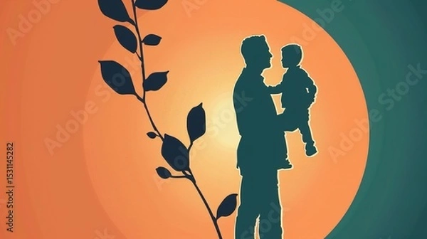 Obraz Simple Elegant Father's Day Poster Template: Minimalist Design Elements for Heartwarming Greeting Graphics