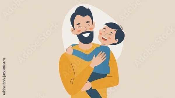 Obraz Simple Elegant Father's Day Poster Template: Minimalist Design Elements for Heartwarming Greeting Graphics