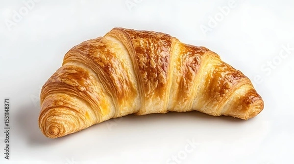 Obraz Croissant on white background