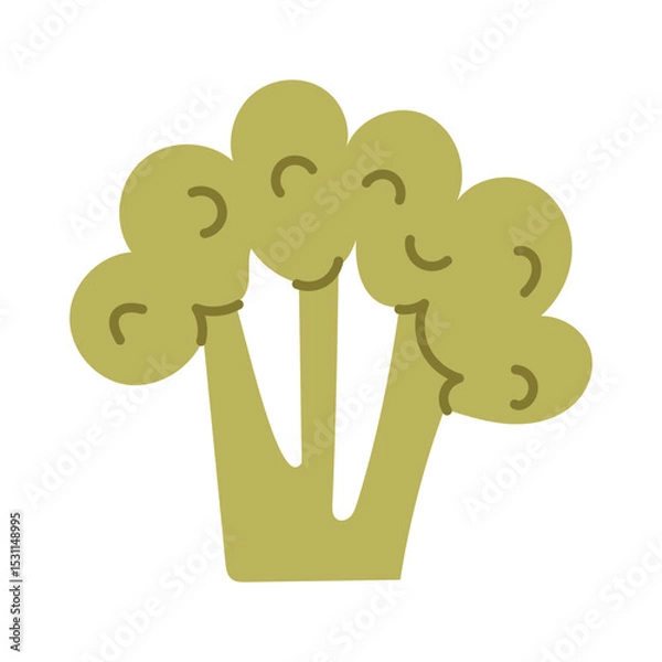 Fototapeta Broccoli is green. Live vitamins. Proper nutrition. The flat color illustration is suitable for applications, posters about health, fitness, exercise, disease prevention and cardiac activity