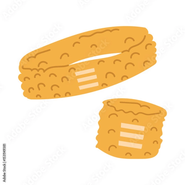 Fototapeta Sweat-free headband and hands. The yellow flat color illustration is suitable for medical websites, applications, posters about health, fitness, cardiology, disease prevention and cardiac activity.