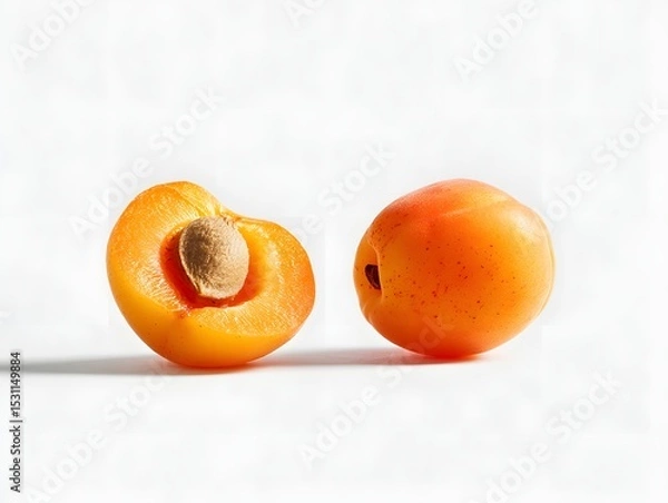 Obraz isolated apricot halves on white background