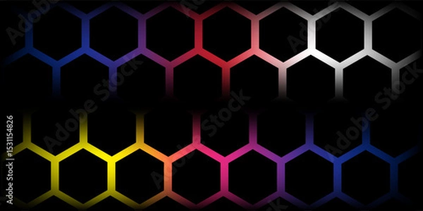Fototapeta Hexagonal cyberspace green background. Hexagon grid tech pattern.Esp10