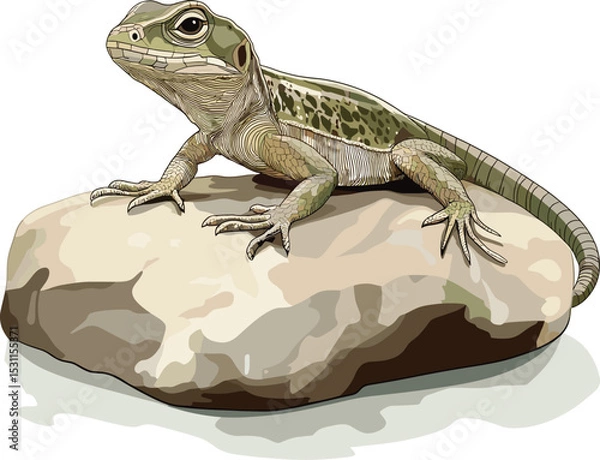 Obraz lizard on white background