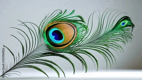 Obraz A vibrant and multicoloured feather of peacock.