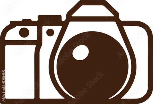 Fototapeta camera device vector, silhouette of a single dslr camera, digital camera icon