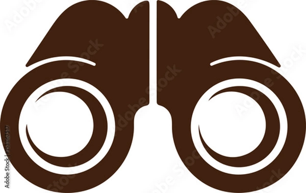 Fototapeta single binocular silhouette vector, flat binocular icon, travel binoculars