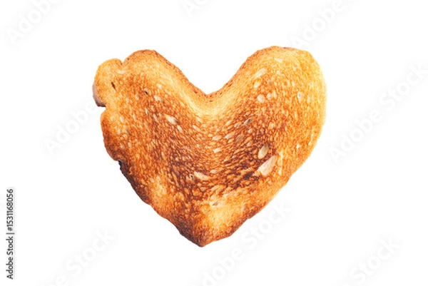 Obraz Heart-Shaped Toasted bread isolated on a white
