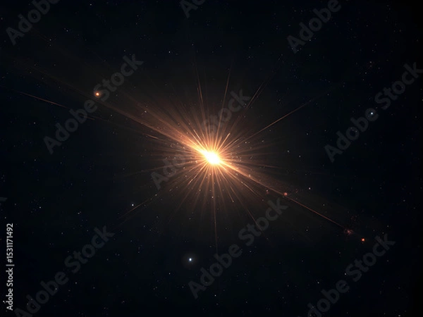 Obraz Distant star with erratic flickers, a cosmic enigma defying known patterns