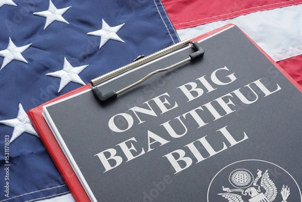 Obraz One Big Beautiful Bill Act is shown using the text and US flag