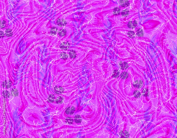 Fototapeta Abstract Pink Swirl Pattern with Flowers