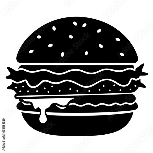 Fototapeta hamburger vector illustration isolated