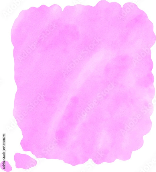 Fototapeta Pink watercolor speech bubble illustration. designed for comic use, graphic overlays, and cute message templates, ideal for expressing text in children's books, posters, or fun digital media.