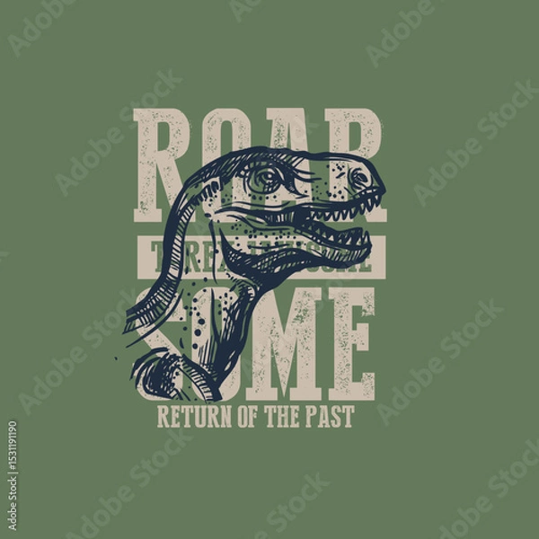 Fototapeta Roar Some T-Rex dino face vector graphic design