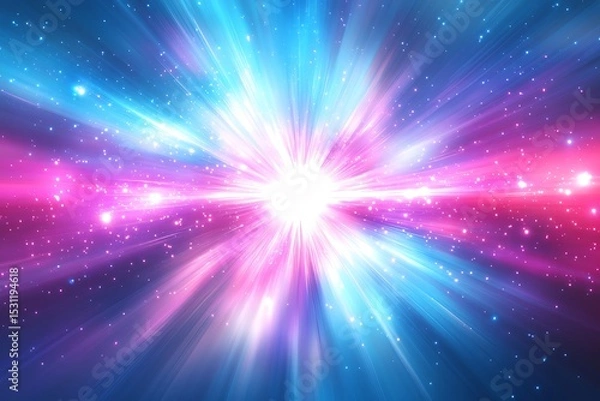 Fototapeta Vibrant cosmic explosion with radiant light emanating from the center