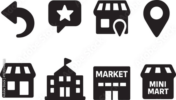 Fototapeta Retail & Customer Experience Icon Bundle – Return, Feedback, Store Location & More | EPS Vector Set