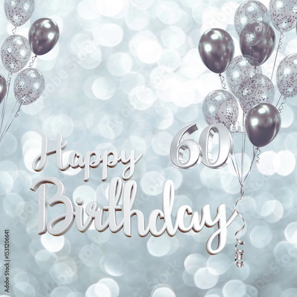 Obraz Happy 60th Birthday Greeting Card.
