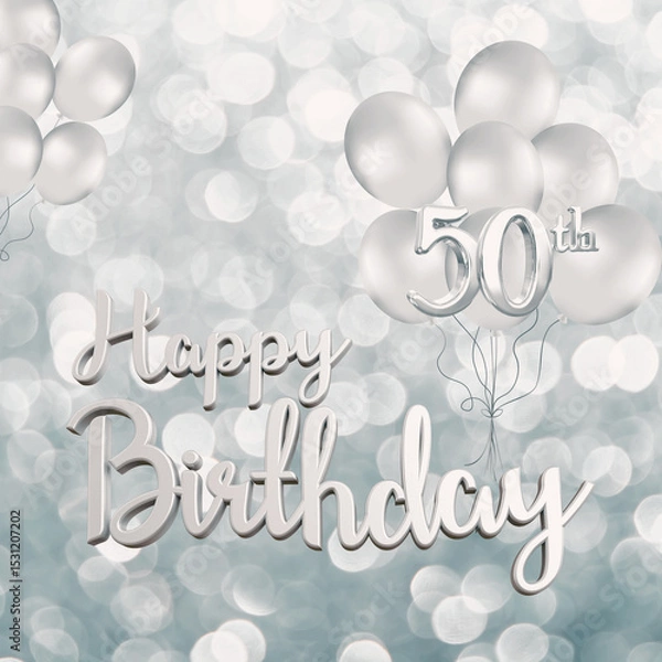 Obraz Happy 50th Birthday Greeting Card.