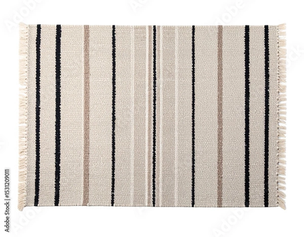 Fototapeta Minimal striped rug  isolated on transparent or white background 