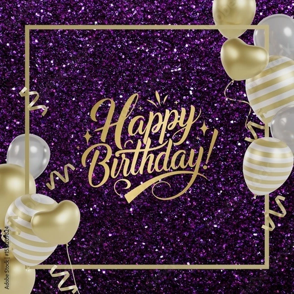 Obraz Bright Happy Birthday greeting card.