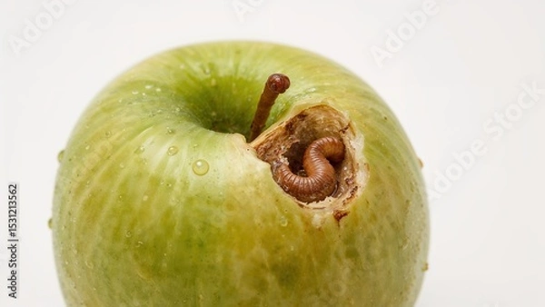 Obraz Green apple with a measuring tape, concept for diet and health.