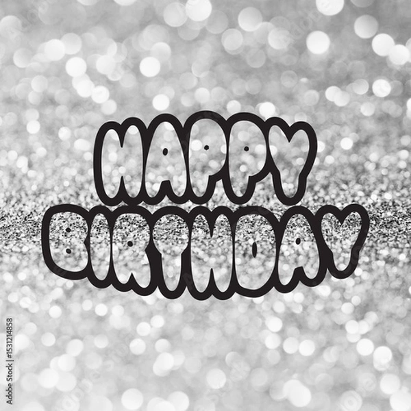 Obraz Happy Birthday Greetings on a Bokeh Background.