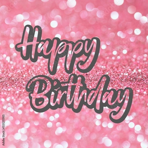 Obraz Happy Birthday Greetings on a Bokeh Background.