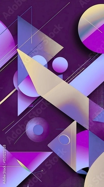 Fototapeta Abstract composition with geometric shapes and patterns.
