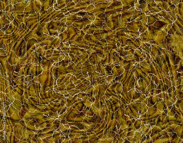Fototapeta Abstract Swirled Gold Texture with Cracks