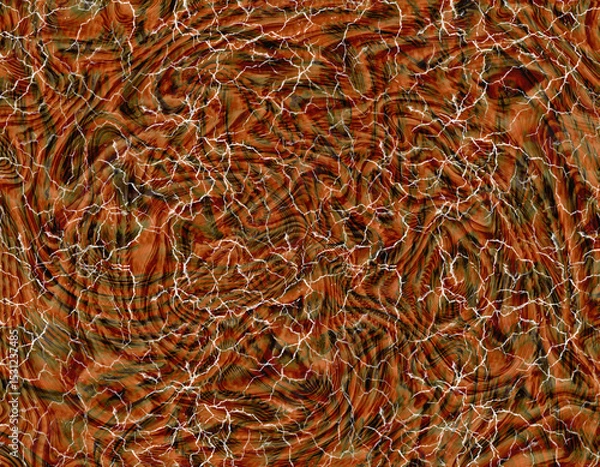 Fototapeta Abstract Swirling Brown Marble Texture with Cracks