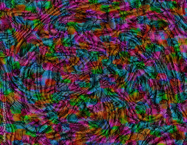 Fototapeta Abstract Colorful Swirls and Cracks Texture