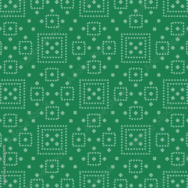 Obraz Retro Indian Green Bandhani Fabric Traditional Pattern Vector