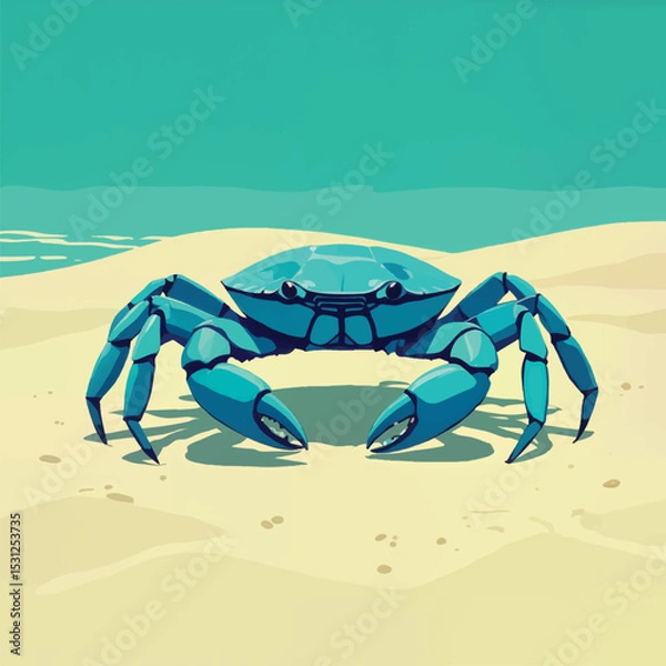 Obraz Blue crab walking on sandy beach
