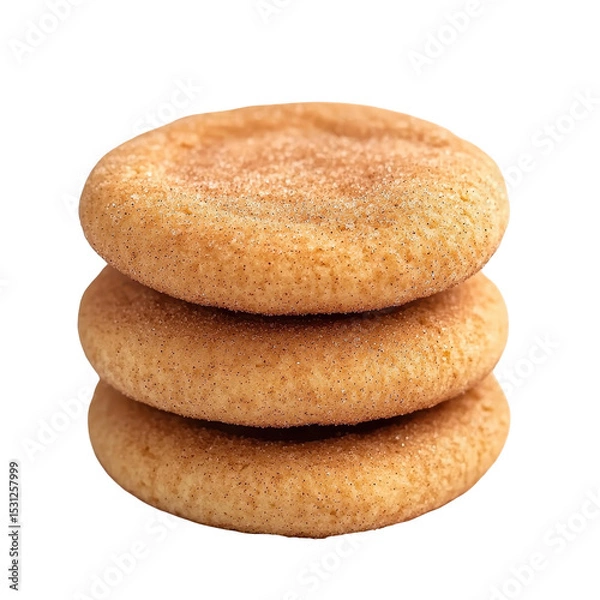Fototapeta Freshly baked snickerdoodle cookies stacked on top of each other with a light cinnamon sugar coating