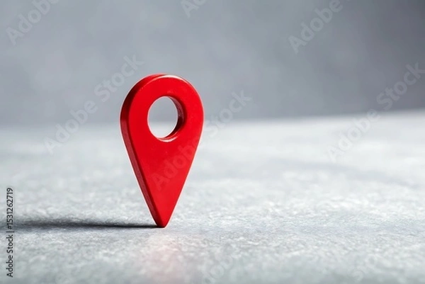 Obraz Red map pointer icon, a GPS navigation symbol and location marker set, perfect for web and travel design