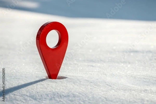 Obraz Red map marker on the road showing the way