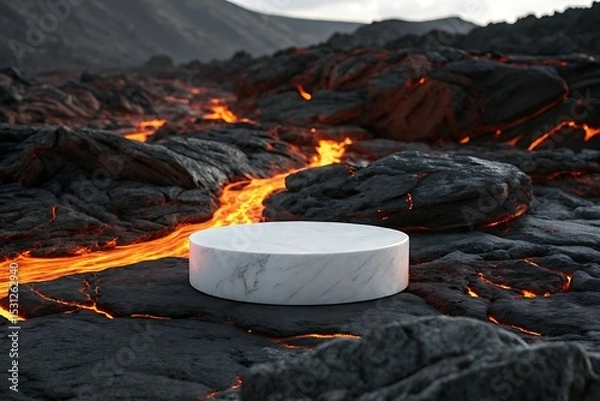 Obraz Red hot embers glow with dangerous heat, casting a warm light on the burning wood and rising smoke