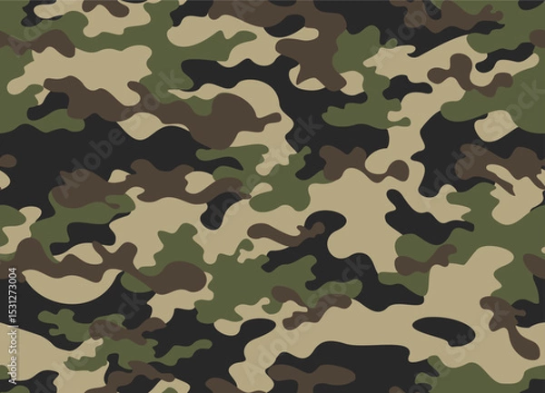 Fototapeta modern camouflage pattern seamless trend background, military fabric texture