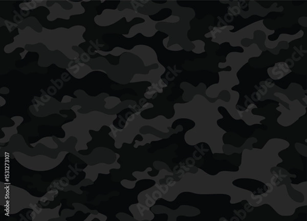 Obraz 
camouflage dark pattern black gray background military texture