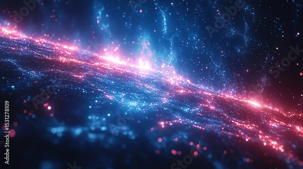 Fototapeta Vibrant cosmic scene depicting colorful galaxies and stars shining in the vastness of space, showcasing the beauty of the universe.