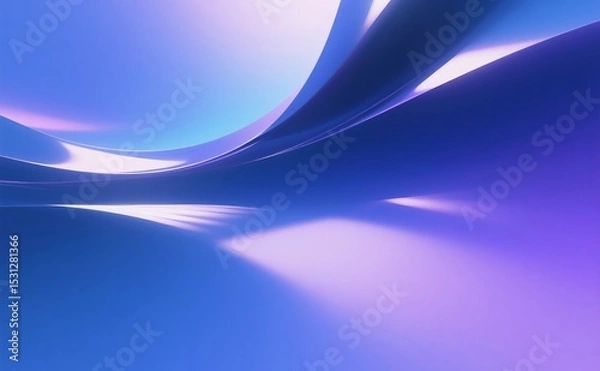 Fototapeta Generative ai image of smooth blue to purple gradient with abstract light flare