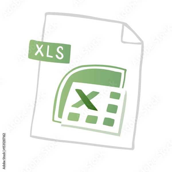 Obraz Excel icon hand drawn illustration. Vector